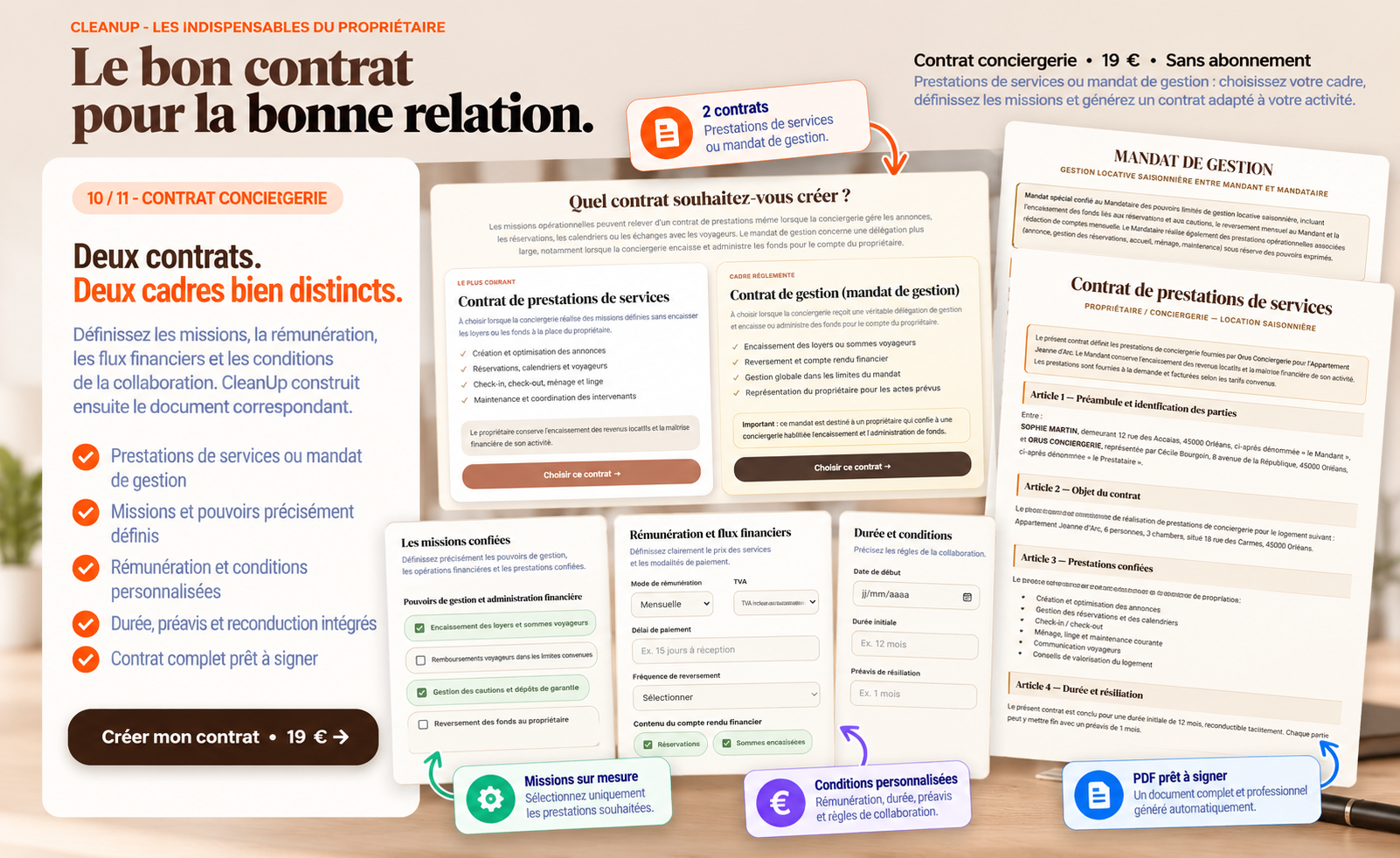 Présentation commerciale CleanUp — Contrat conciergerie