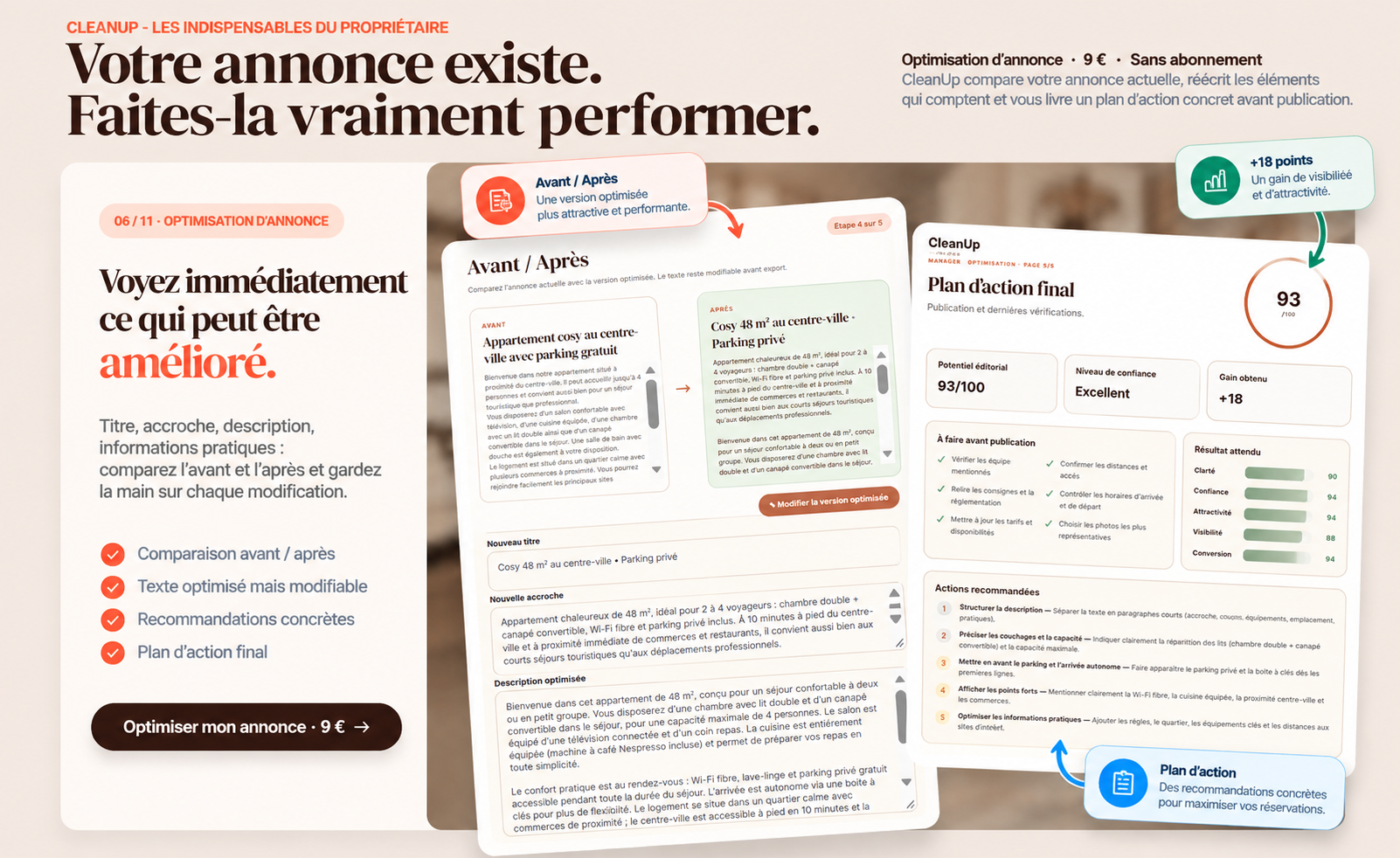 Présentation commerciale CleanUp — optimisation d’annonce