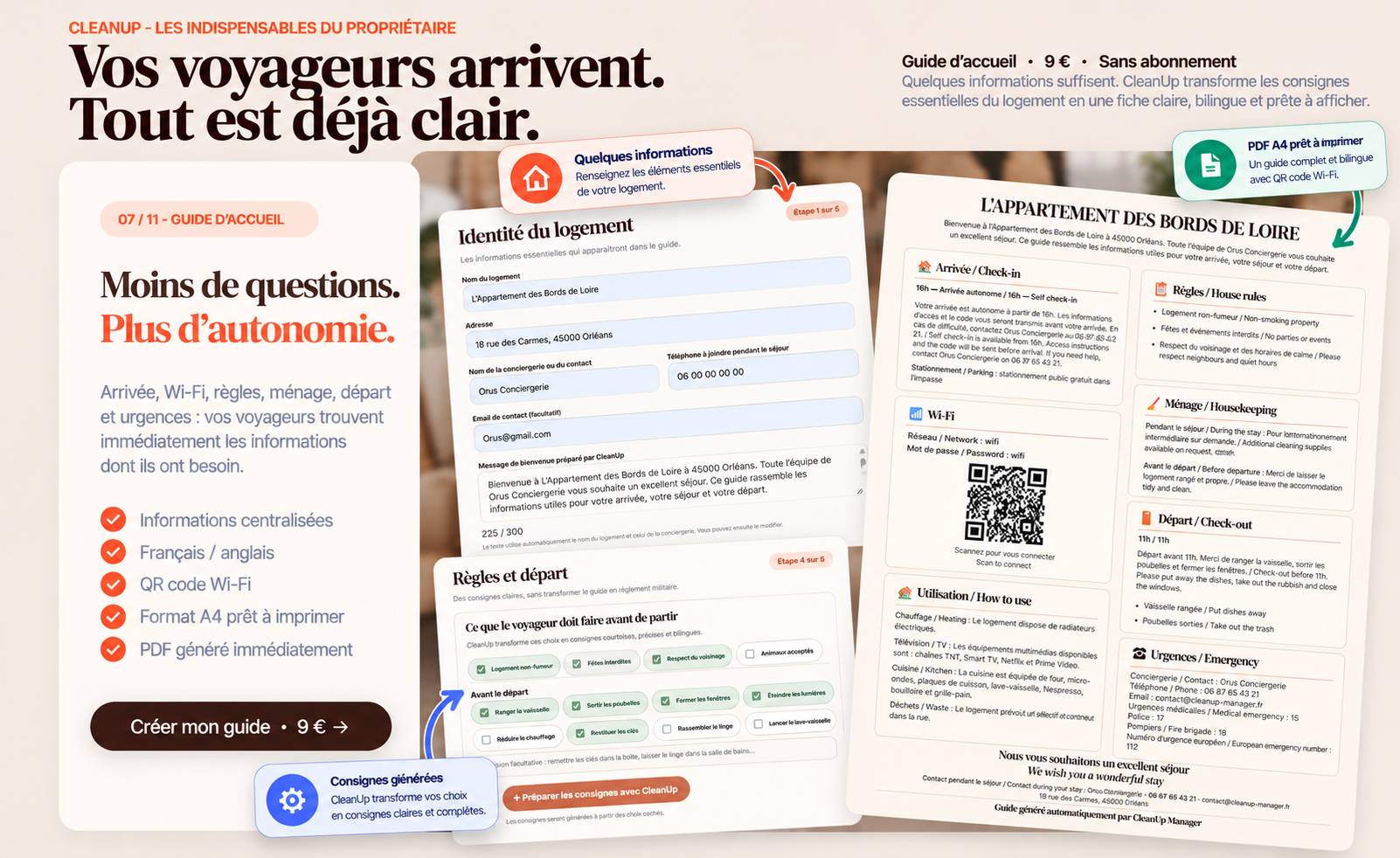 Présentation commerciale CleanUp — guide d’accueil